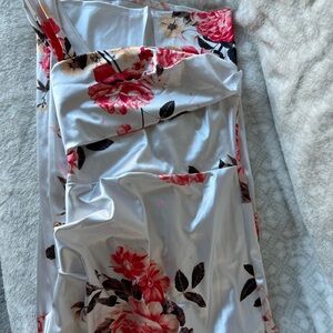 JLUXLABEL One Shoulder Floral Dress - White and Red